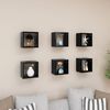 vidaXL &Eacute;tag&egrave;res cube murales 6 pcs Noir 22x15x22 cm