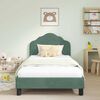 vidaXL Cadre de lit pour enfants avec t&ecirc;te de lit Vert Mer 90 x 190 cm