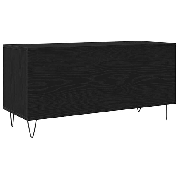 vidaXL Meuble à vinyles Chêne noir 100 x 38 x 48 cm Bois d'ingénierie