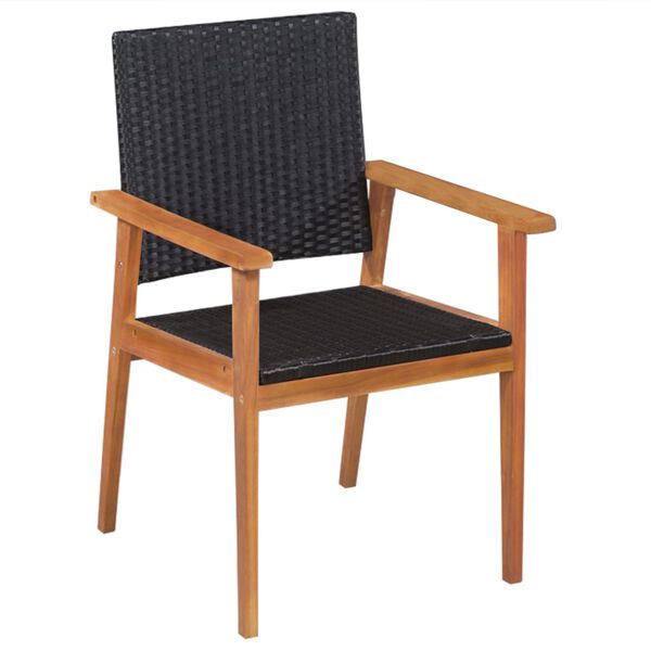 vidaXL Ensemble &agrave; manger d'ext&eacute;rieur 9 pcs R&eacute;sine tress&eacute;e noir marron