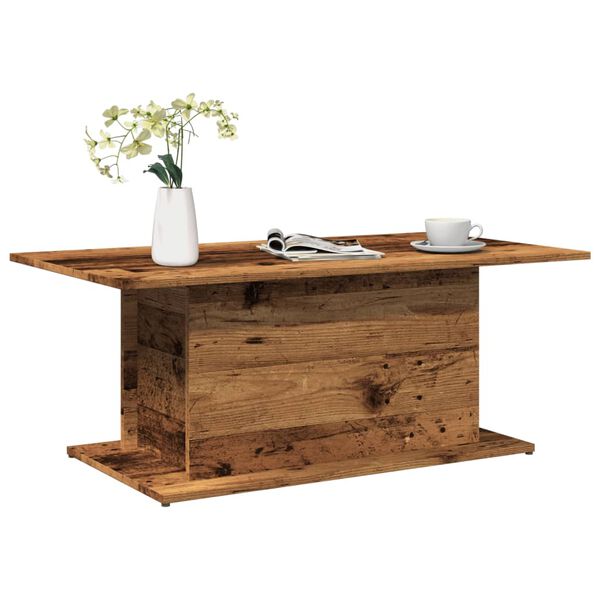 vidaXL Table basse vieux bois 102x55,5x40 cm bois d'ing&eacute;nierie