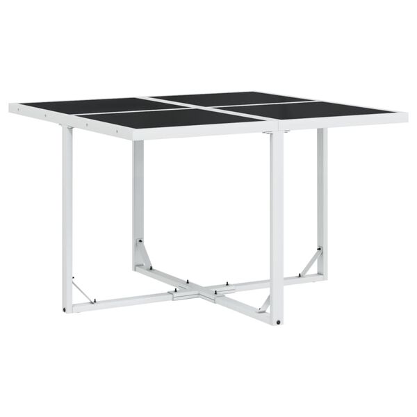 vidaXL Ensemble à manger de jardin avec coussins 9 pcs blanc textilène