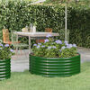 vidaXL Lit sur&eacute;lev&eacute; de jardin Acier galvanis&eacute; 100x100x36cm Vert