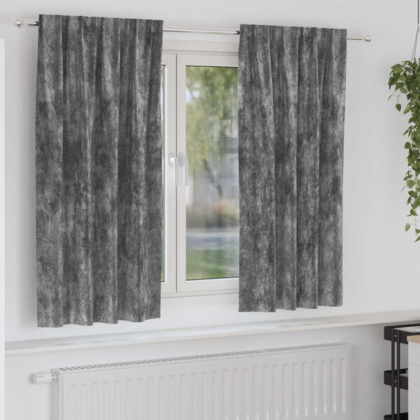 vidaXL Rideaux en velours 2 pcs Gris 175 x 140 cm Velours