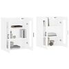 vidaXL Armoires murales 2 pcs blanc bois d'ing&eacute;nierie