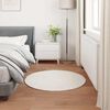 vidaXL Tapis en Fourrure Synth&eacute;tique de Lapin Olite Cr&egrave;me &Oslash; 80 cm