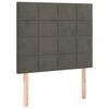 vidaXL T&ecirc;te de lit &agrave; LED Gris fonc&eacute; 90x5x118/128 cm Velours