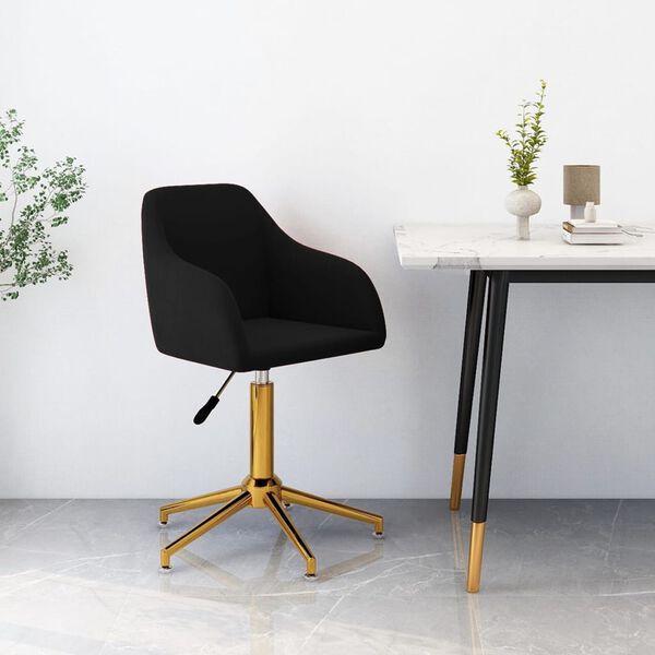 vidaXL Chaise pivotante de salle &agrave; manger Noir Velours