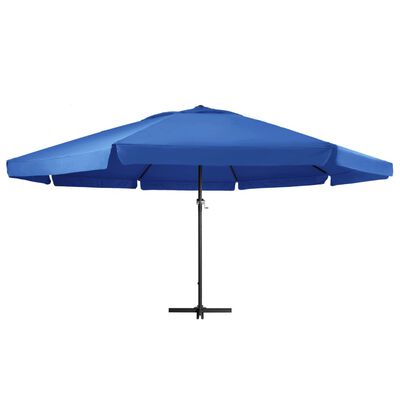 vidaXL Parasol d'extérieur avec mât en aluminium 500 cm bleu azuré