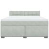 vidaXL Sommier &agrave; lattes de lit et matelas Gris clair 180x200cm Velours