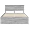 vidaXL Cadre de lit Gris Sonoma 135 x 190 cm Pin massif