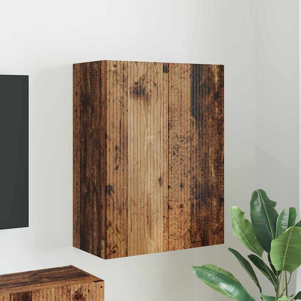 vidaXL Meuble TV mural Bois Ancien 59,5 x 31 x 80 cm Bois d'ing&eacute;nierie