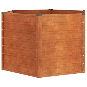vidaXL Lit sur&eacute;lev&eacute; de jardin rouill&eacute; 129x129x77 cm acier corten
