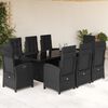 vidaXL Ensemble &agrave; manger de jardin 9pcs coussins noir r&eacute;sine tress&eacute;e