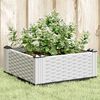 vidaXL Jardini&egrave;re avec piquets blanc 42,5x42,5x28,5 cm PP