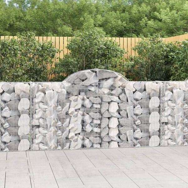 vidaXL Paniers &agrave; gabions arqu&eacute;s 5 pcs 200x30x100/120 cm Fer galvanis&eacute;