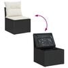 vidaXL Ensemble de Canap&eacute;s avec coussin 5 pcs Noir et Cr&egrave;me polyrotin