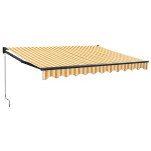 vidaXL Auvent r&eacute;tractable jaune et blanc 3x2,5 m tissu et aluminium