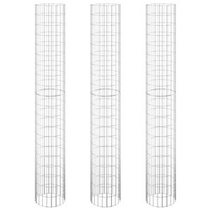 vidaXL Lit sur&eacute;lev&eacute; &agrave; gabion circulaire 3pcs Acier galvanis&eacute; &Oslash;30x200cm