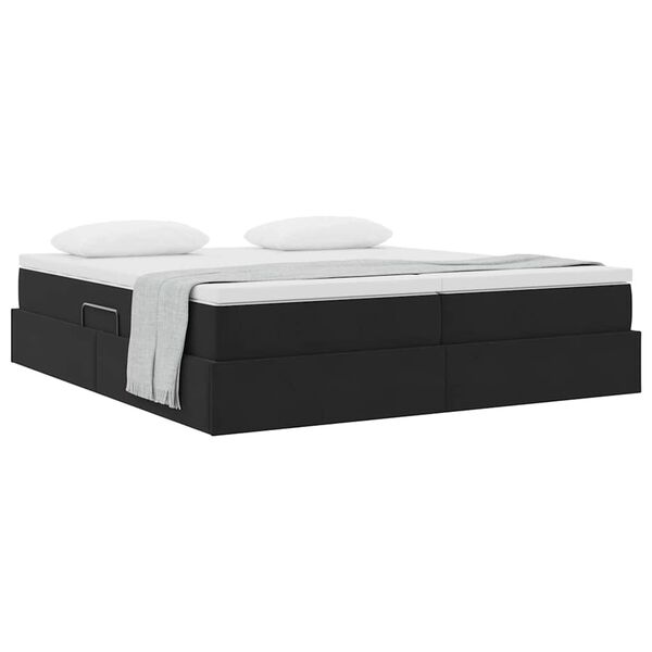 vidaXL Lit avec rangement et matelas Noir 180 x 200 cm Velours
