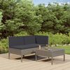 vidaXL Salon de jardin 3 pcs avec coussins R&eacute;sine tress&eacute;e Gris