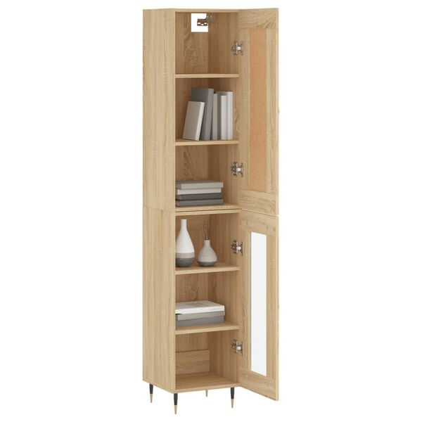 vidaXL Buffet haut Ch&ecirc;ne sonoma 34,5x34x180 cm Bois d'ing&eacute;nierie