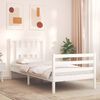 vidaXL Cadre de lit sans matelas blanc bois massif