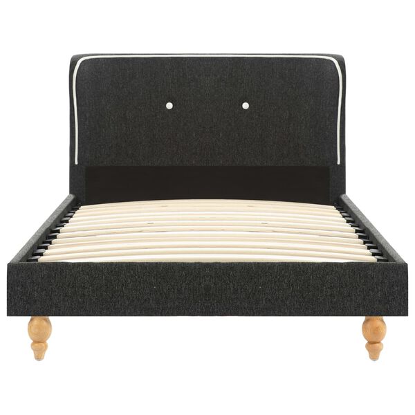 vidaXL Lit avec matelas Gris fonc&eacute; Jute 90 x 200 cm
