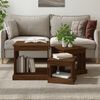 vidaXL Tables basses 3 pcs ch&ecirc;ne marron bois d'ing&eacute;nierie