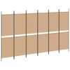 vidaXL Paravent &agrave; 6 panneaux Beige 300 x 180 cm Tissu