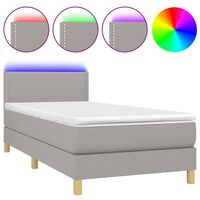 vidaXL Sommier à lattes de lit avec matelas et LED Gris clair 80x200cm