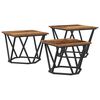 vidaXL Table basse 3 pcs Bois Ancien Bois d'ing&eacute;nierie et acier