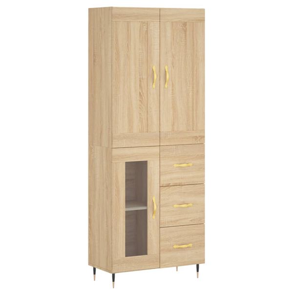 vidaXL Buffet haut Ch&ecirc;ne sonoma 69,5x34x180 cm Bois d'ing&eacute;nierie