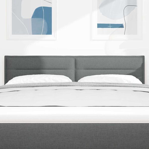 vidaXL T&ecirc;te de lit avec t&ecirc;te de lit Gris fonc&eacute; 160 cm Cuir synth&eacute;tique