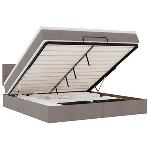 VidaXL Cadre de lit ottoman avec matelas taupe 160x200 cm tissu