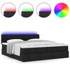 VidaXL Cadre de lit ottoman avec matelas noir 180x200cm tissu