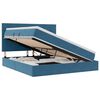 vidaXL Lit de rangement LED avec matelas Bleu fonc&eacute; 180 x 200 cm