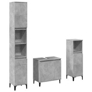 vidaXL Ensemble de meubles de salle de bain 3 pcs gris b&eacute;ton