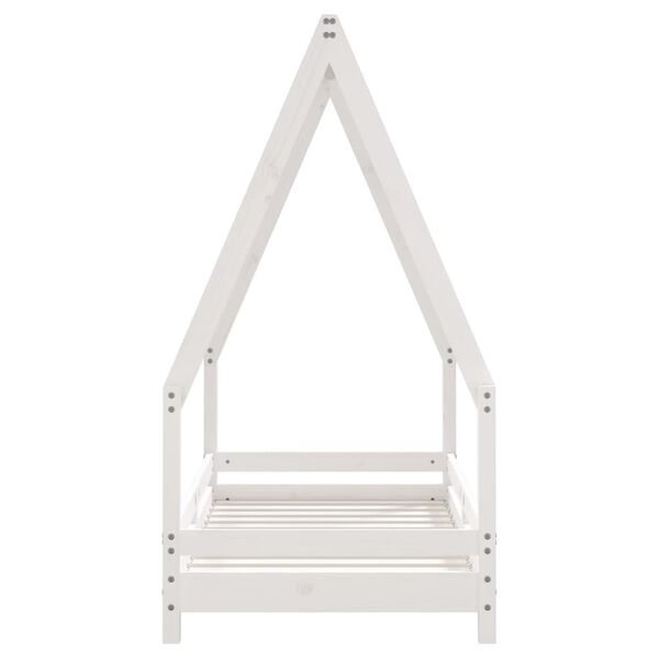 vidaXL Cadre de lit pour enfant blanc 70x140 cm bois de pin massif