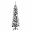 vidaXL Sapin de No&euml;l artificiel Blanc 150 cm PVC, m&eacute;tal et plastique