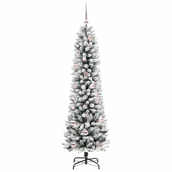 vidaXL Sapin de No&euml;l artificiel Blanc 150 cm PVC, m&eacute;tal et plastique
