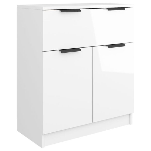 vidaXL Buffet Blanc brillant 60x30x70 cm Bois d'ing&eacute;nierie