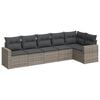 vidaXL Salon de jardin 6 pcs avec coussins gris r&eacute;sine tress&eacute;e