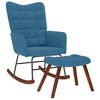 vidaXL Chaise &agrave; bascule avec repose-pied bleu velours