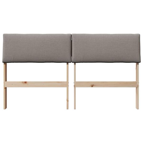 vidaXL T&ecirc;te de lit capitonn&eacute;e Taupe 160 cm Pin massif