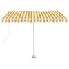 vidaXL Auvent manuel r&eacute;tractable sur pied 300x250 cm Jaune/Blanc