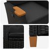 vidaXL Chaise inclinable avec plateau &agrave; th&eacute; Noir 62 x 64 x 112 cm