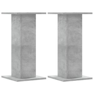vidaXL Supports de haut-parleurs 2 pcs gris b&eacute;ton bois d'ing&eacute;nierie