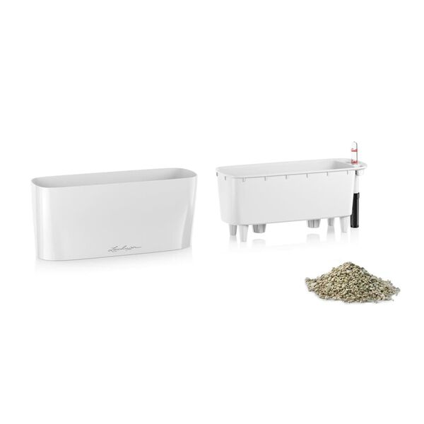 LECHUZA Jardini&egrave;re DELTA 10 ALL-IN-ONE Blanc brillant