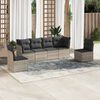 vidaXL Salon de jardin 6 pcs avec coussins gris clair r&eacute;sine tress&eacute;e